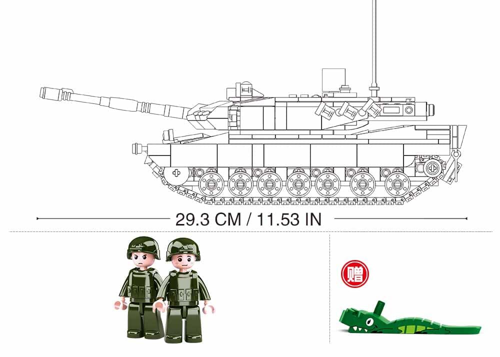 Leopard 2A5 brick tank model - Sluban M38-B0839 - 766 bricks - Image 3