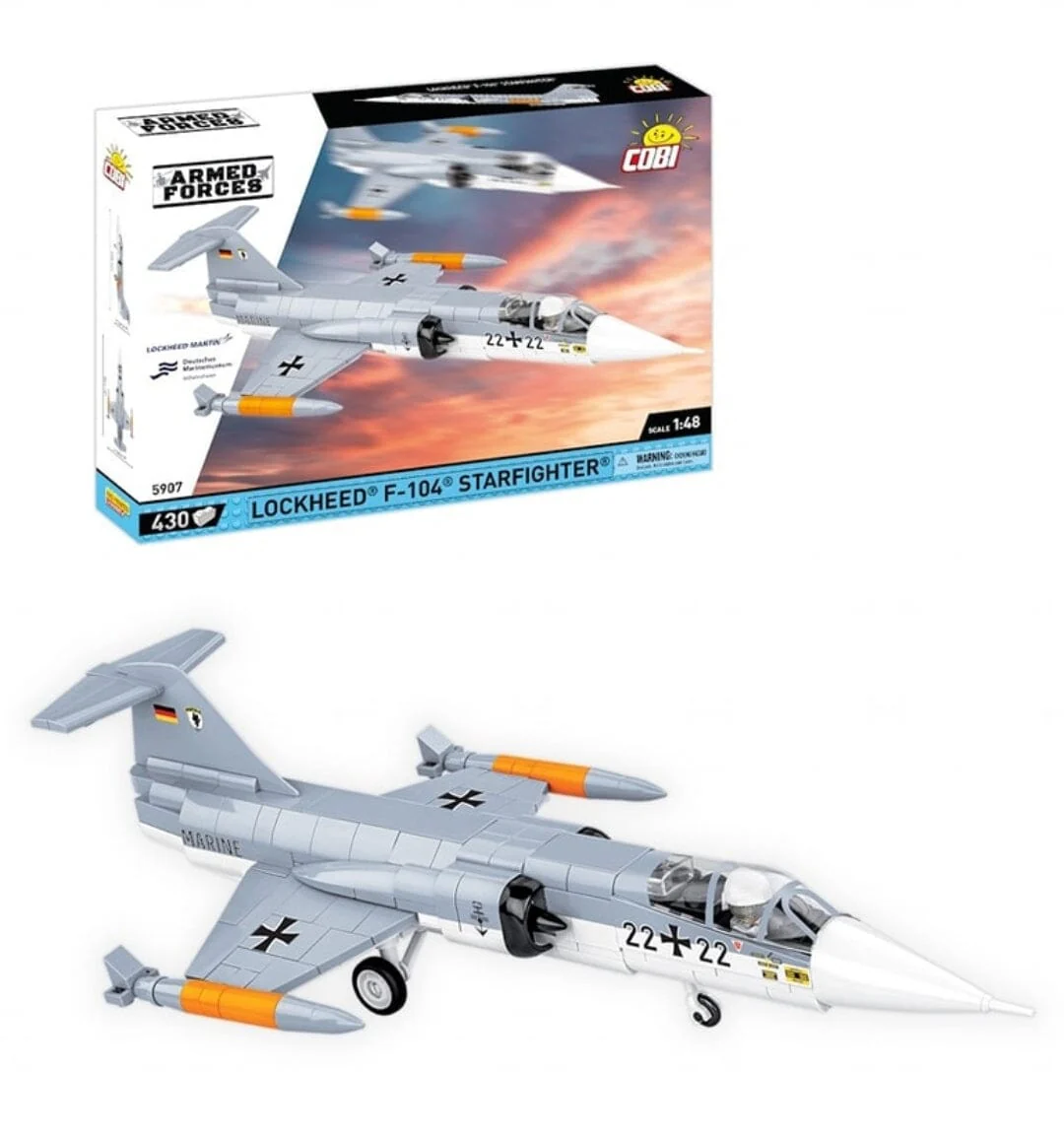 Lockheed F-104 Starfighter (Luftwaffe) brick plane model - COBI 5907 - 420 bricks
