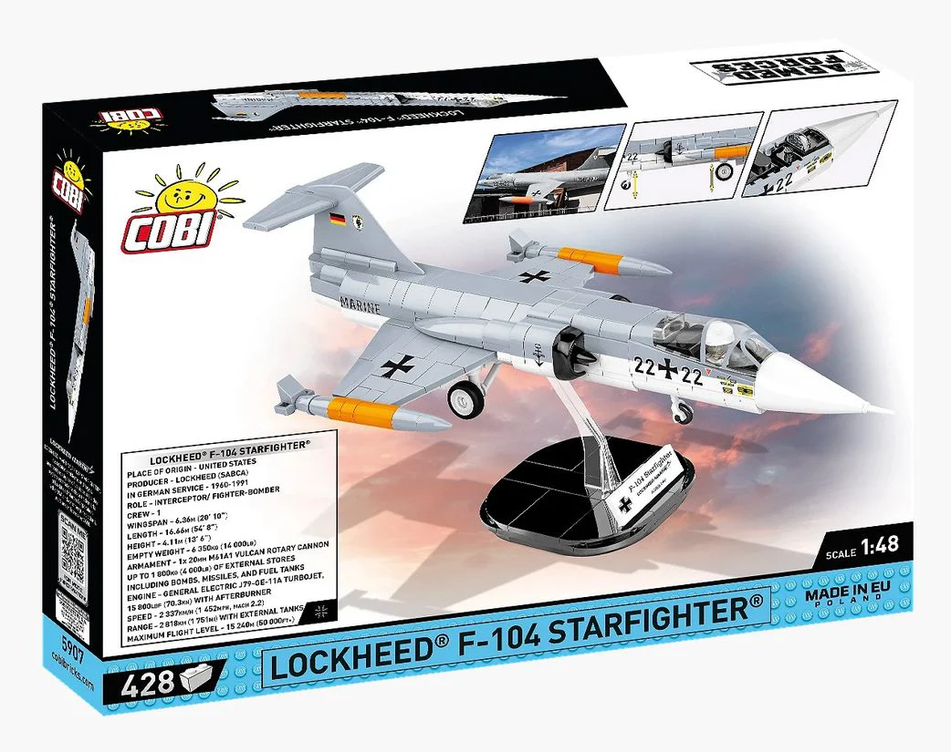 Lockheed F-104 Starfighter (Luftwaffe) brick plane model - COBI 5907 - 420 bricks - Image 2