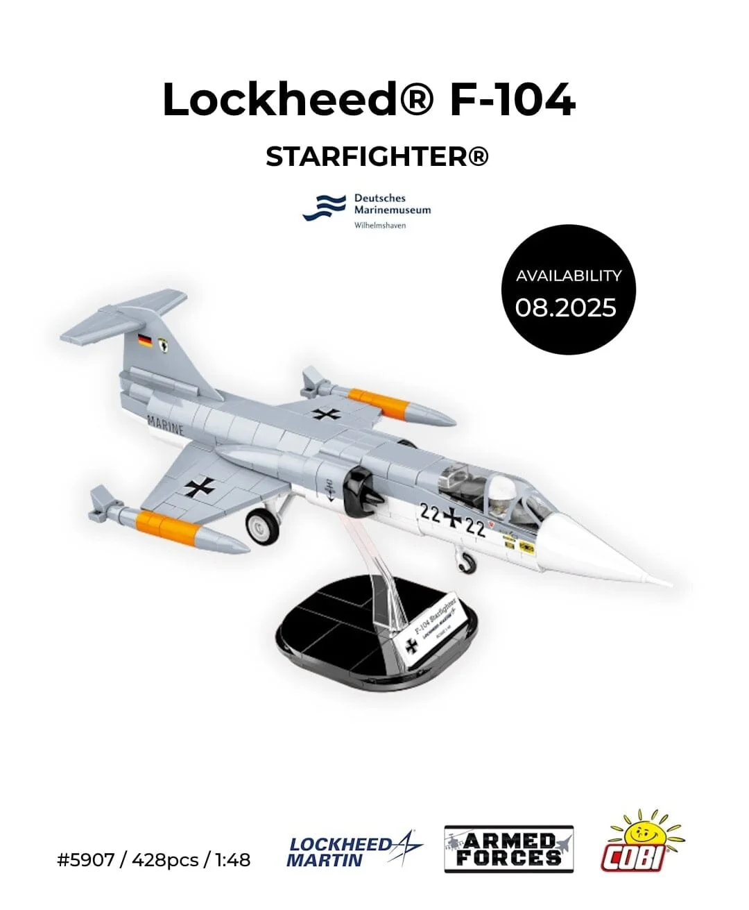 Lockheed F-104 Starfighter (Luftwaffe) brick plane model - COBI 5907 - 420 bricks - Image 8