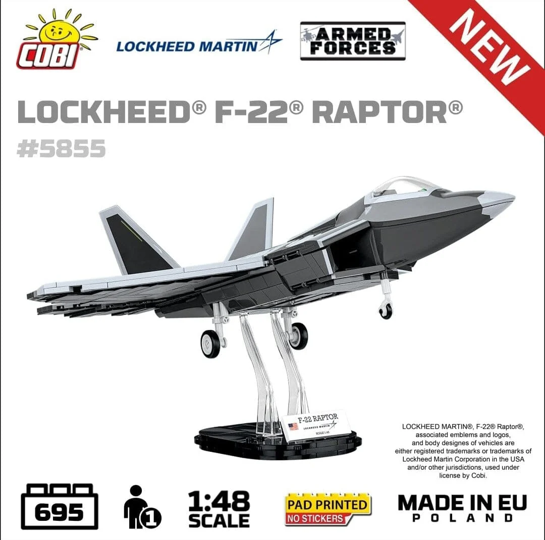 Lockheed F-22 Raptor brick plane model - COBI 5855 - 695 bricks