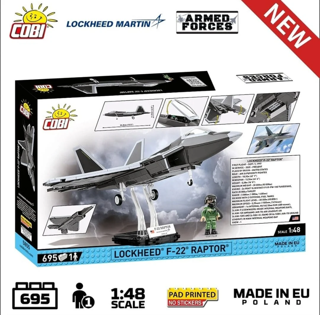 Lockheed F-22 Raptor brick plane model - COBI 5855 - 695 bricks - Image 4
