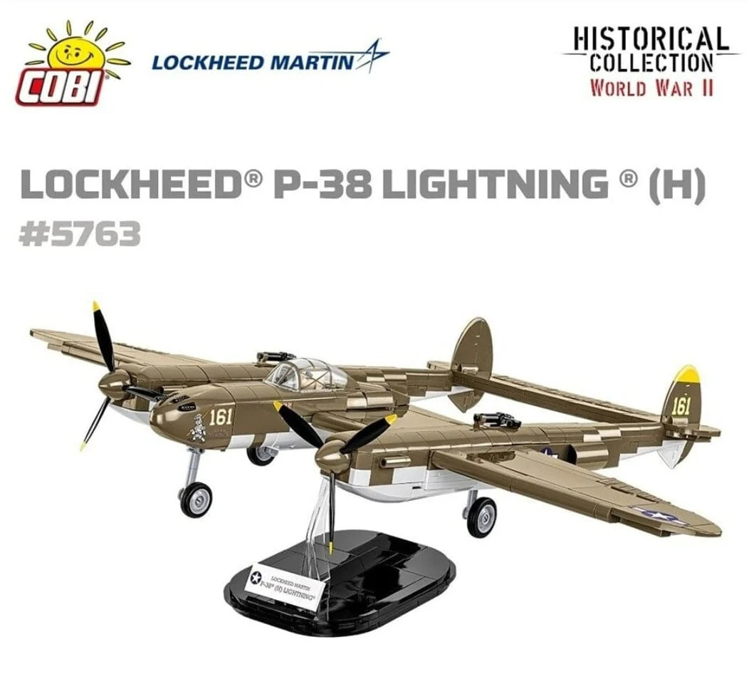 Lockheed P-38H Lightning plane brick model - COBI 5763 - 652 bricks - Image 2