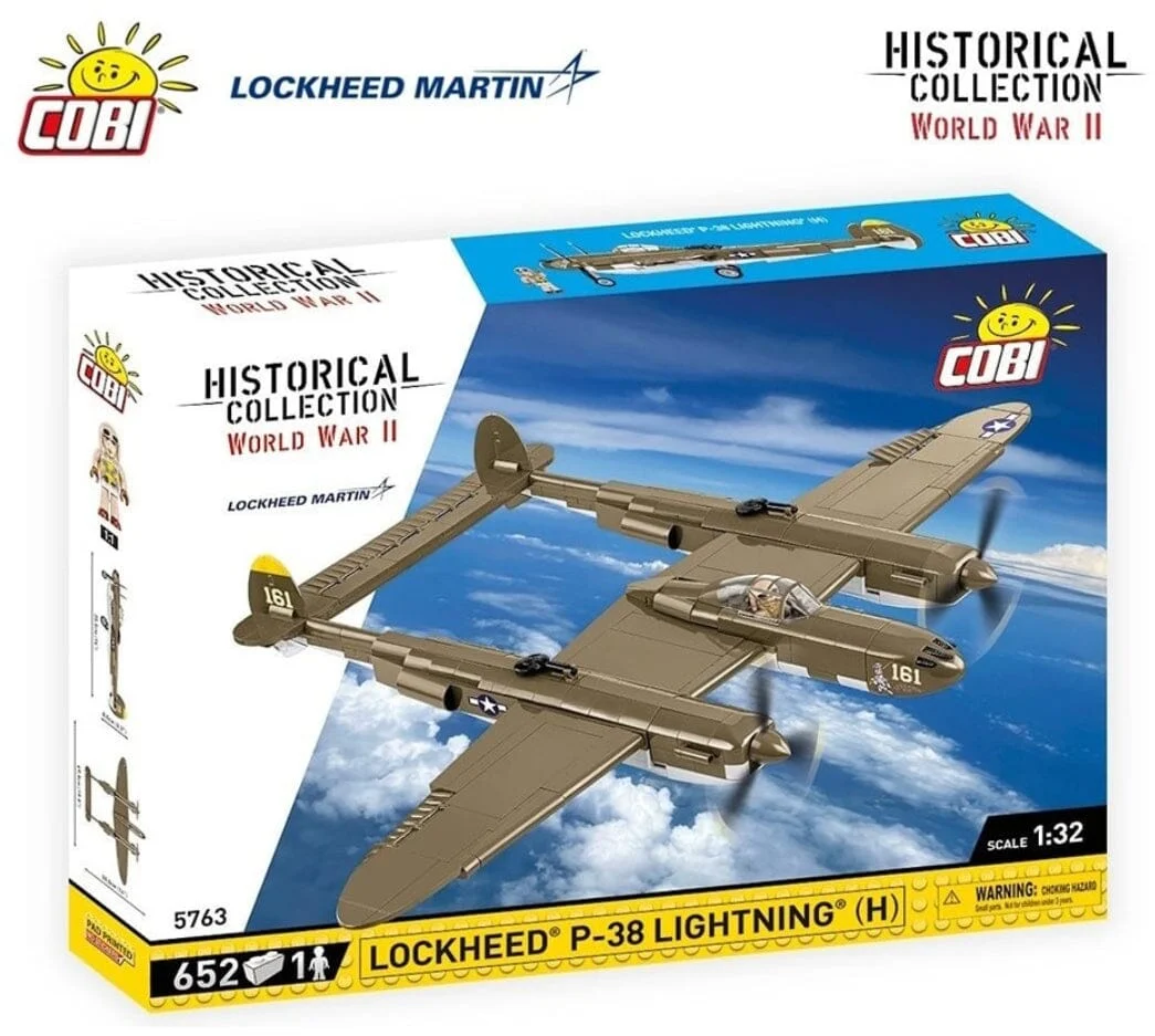 Lockheed P-38H Lightning plane brick model - COBI 5763 - 652 bricks - Image 3