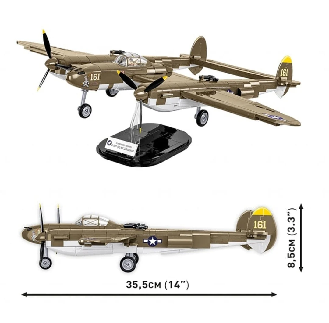 Lockheed P-38H Lightning plane brick model - COBI 5763 - 652 bricks - Image 6
