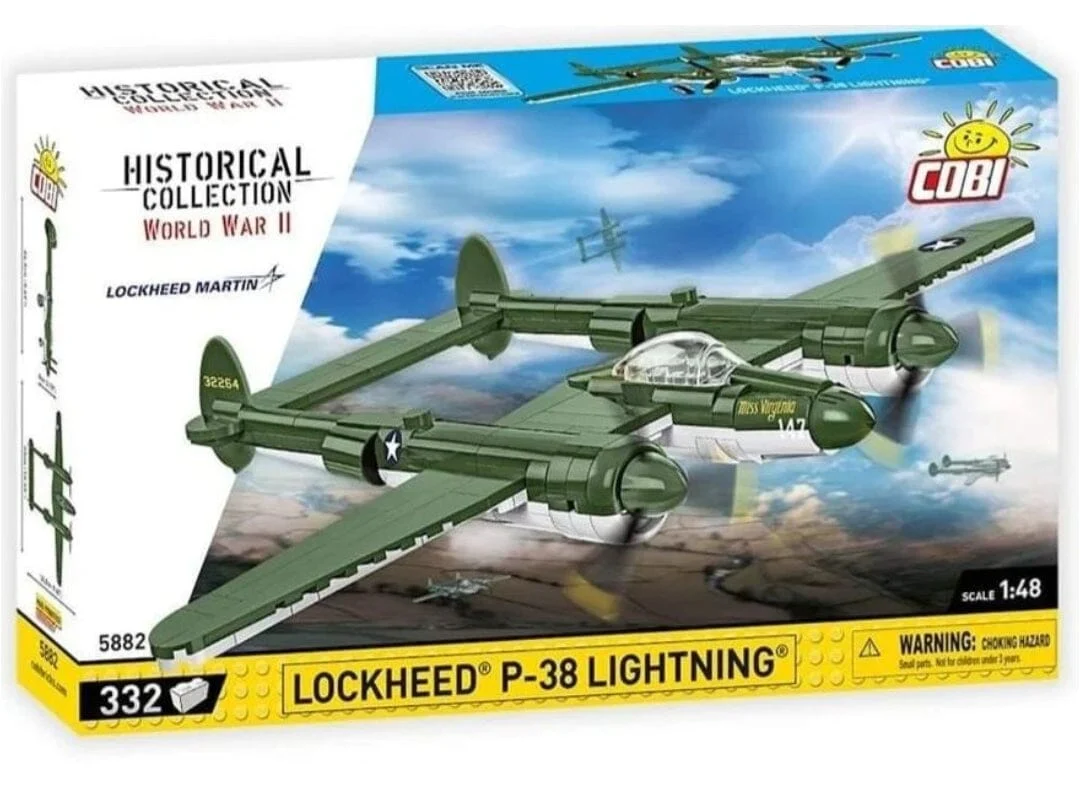 Lockheed P-38 Lightning plane brick model - COBI 5882 - 332 bricks - Image 2