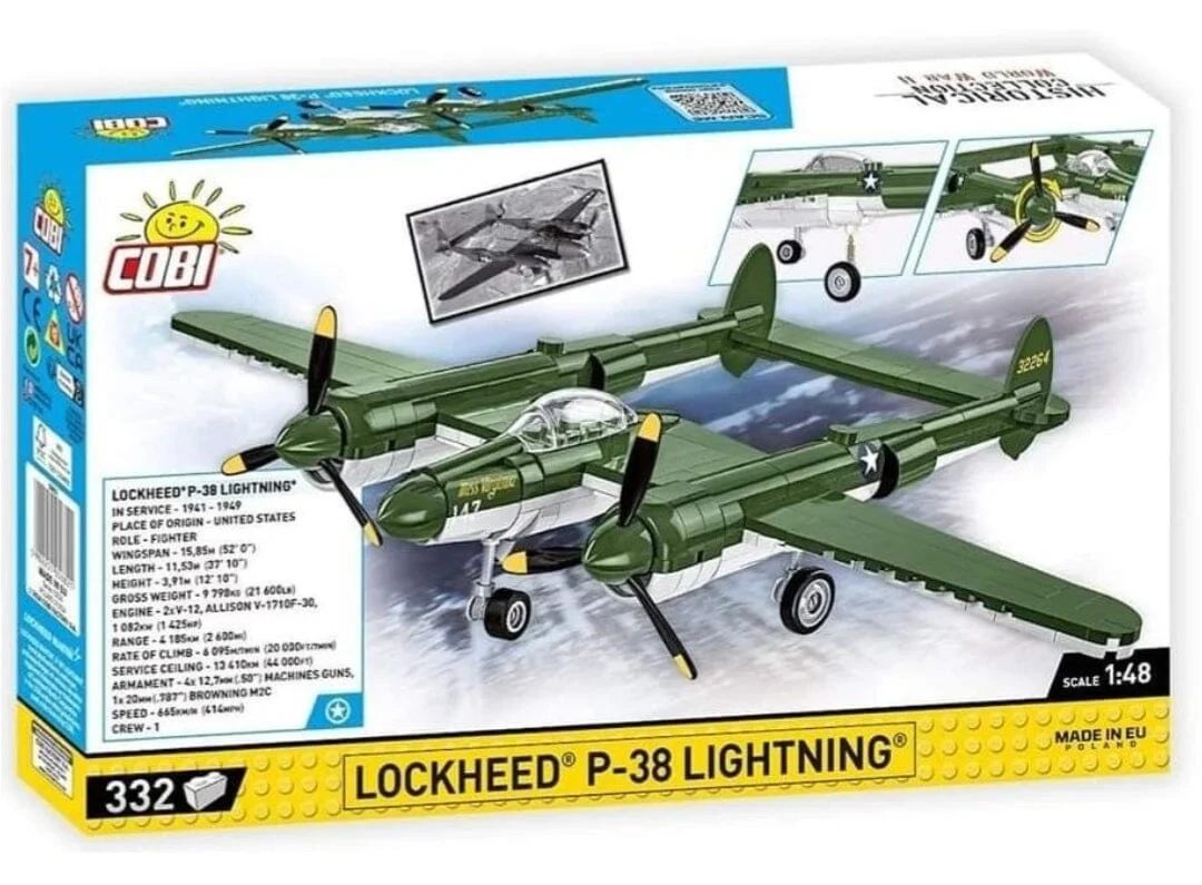 Lockheed P-38 Lightning plane brick model - COBI 5882 - 332 bricks - Image 3