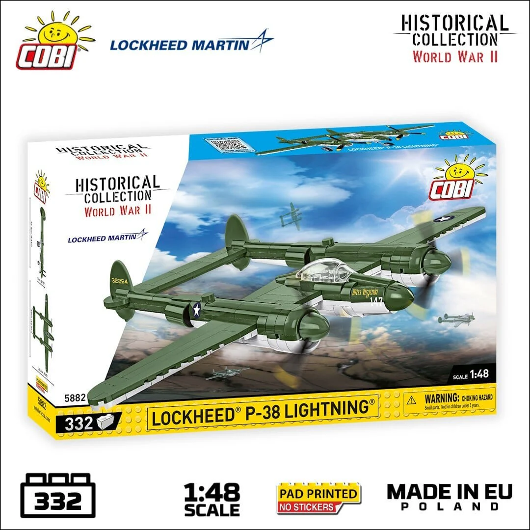 Lockheed P-38 Lightning plane brick model - COBI 5882 - 332 bricks - Image 7
