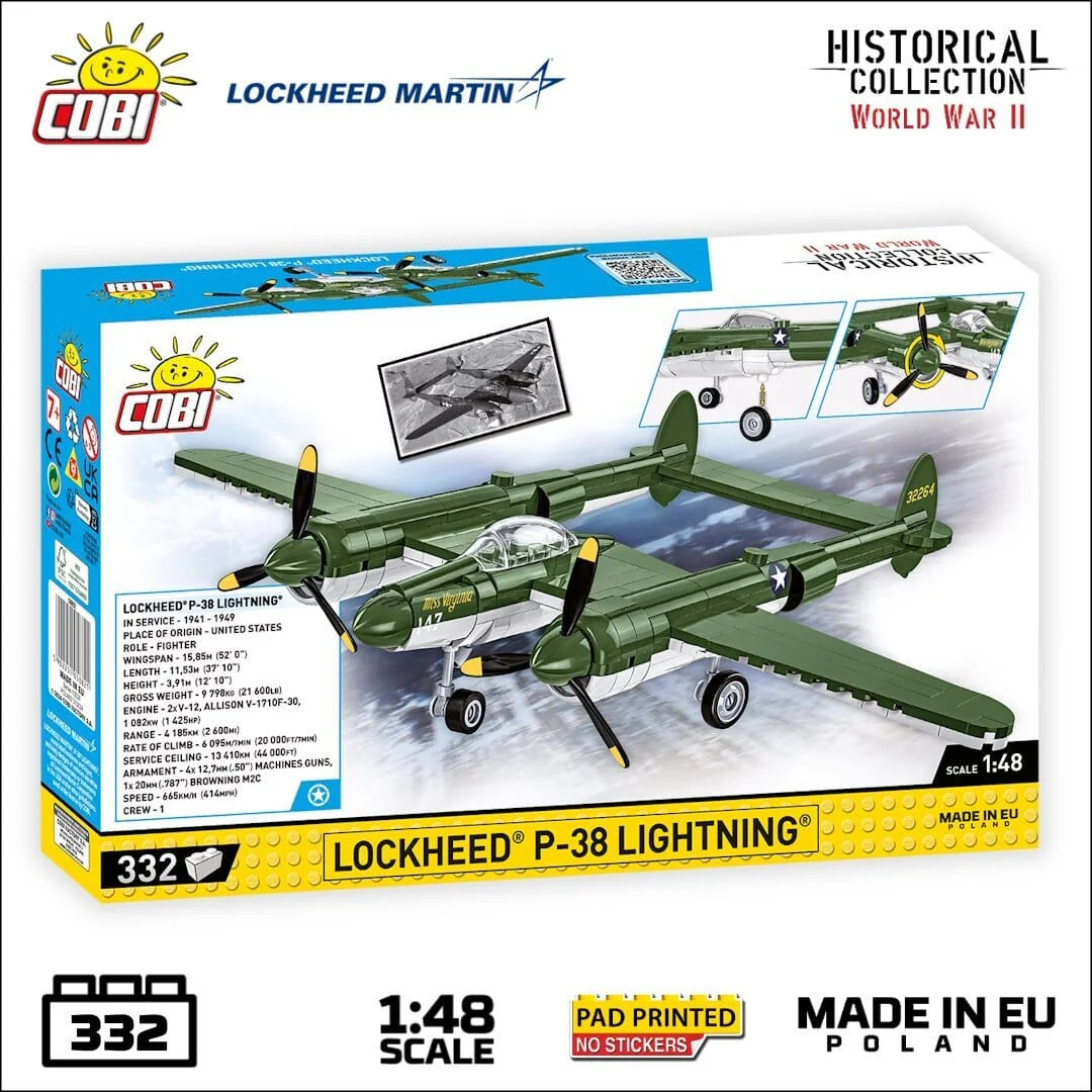 Lockheed P-38 Lightning plane brick model - COBI 5882 - 332 bricks - Image 8