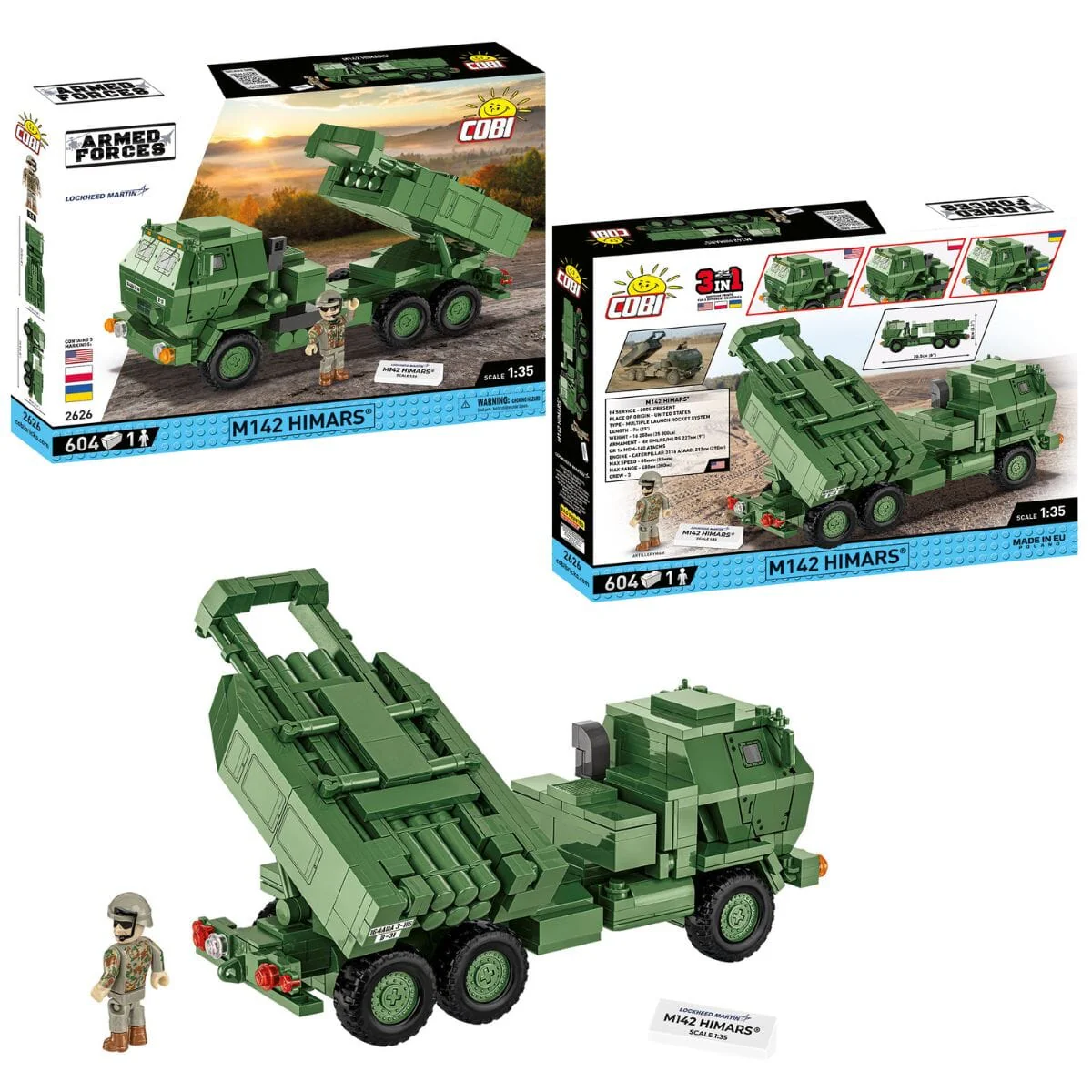 M142 Himars high mobility rocket sytem brick model  - COBI 2626 - 604 bricks