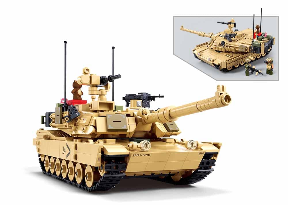 M1A2 Abrams (TUSK 2) brick tank model - Sluban M38-B1365 - 988 bricks - Image 5