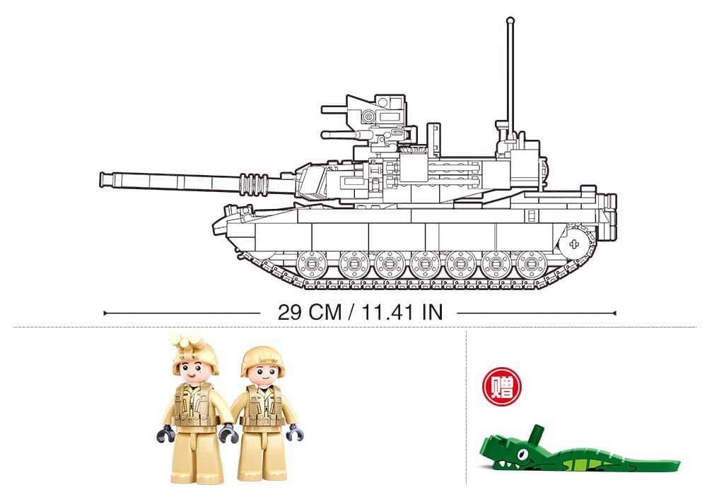 M1A2 SEP V2 Abrams brick tank model - Sluban M38-B0892 - 781 bricks - Image 4