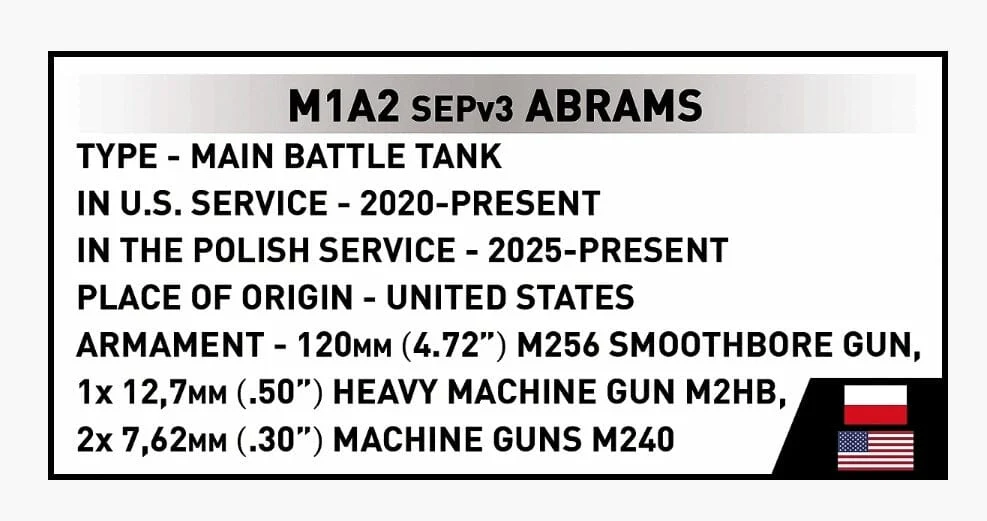 M1A2 SEPv3 Abrams brick tank model - COBI 2633 - 1065 bricks - Image 9