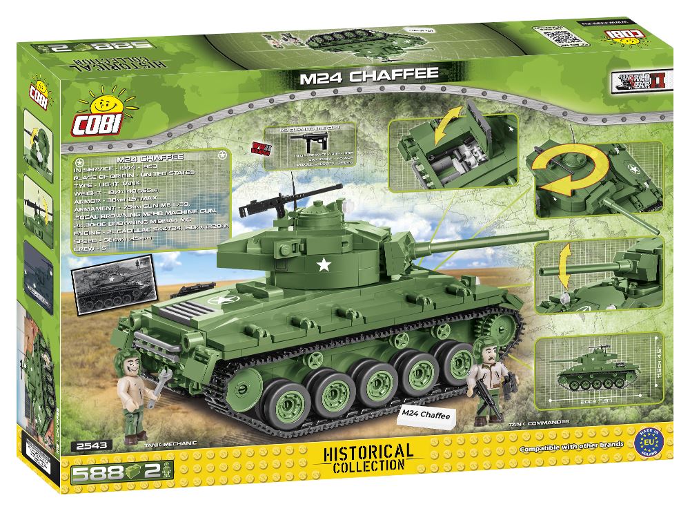 M24 Chaffee - COBI-2543 - 588 brick light tank - Image 3