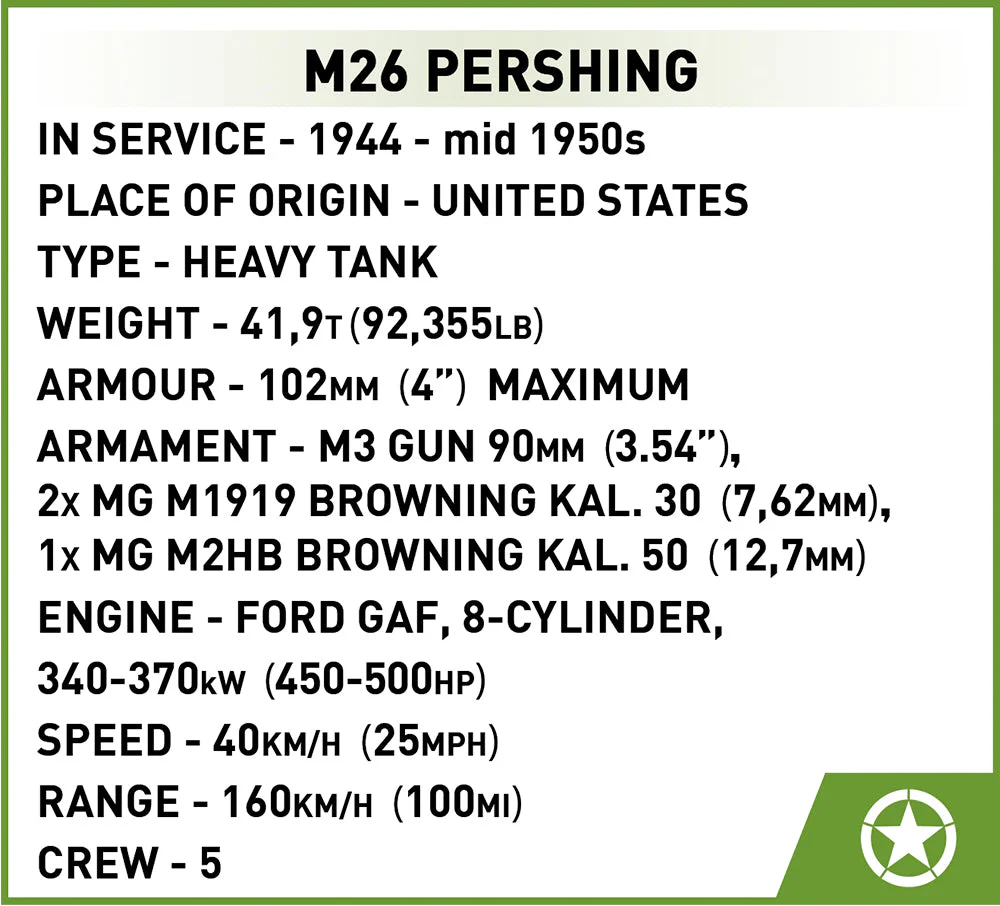 M26 Pershing (T26E3) brick tank model - COBI 2564 - 904 bricks - Image 8