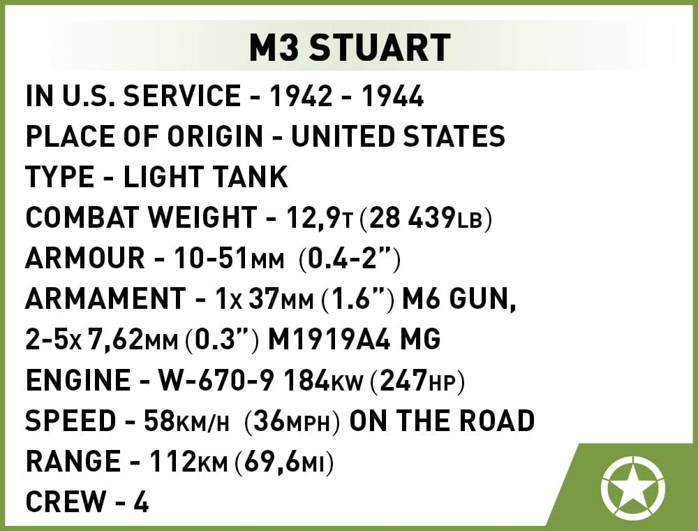 M3 Stuart brick tank model - COBI 3129 - 511 bricks - Image 10