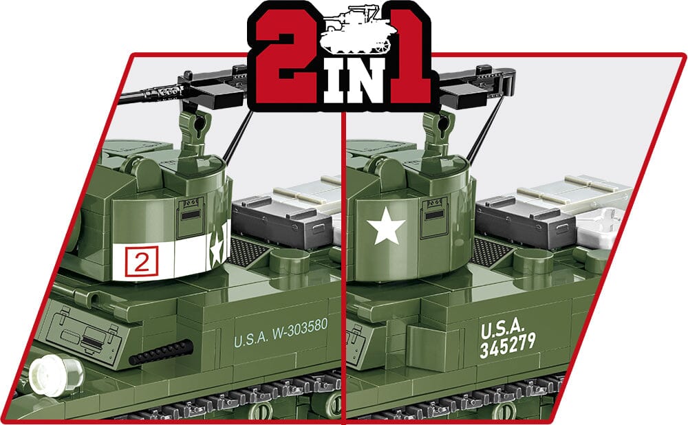 M3 Stuart brick tank model - COBI 3129 - 511 bricks - Image 6
