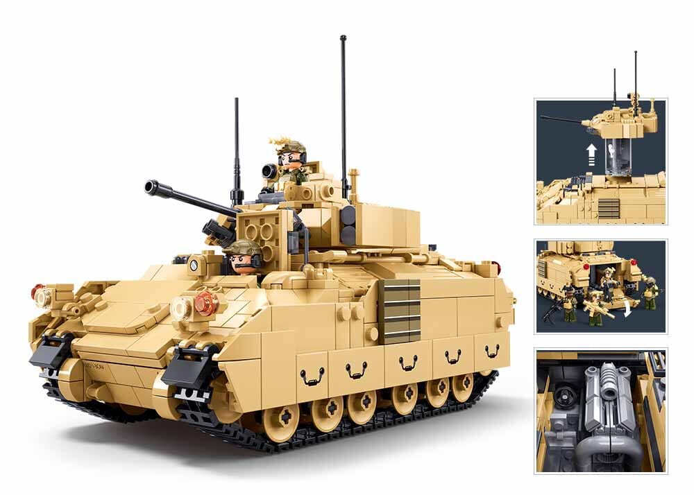 M3A3S Bradley brick tank model - Sluban M38-B1363 - 905 bricks - Image 5