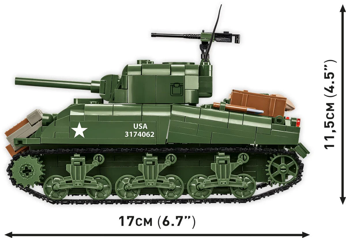 M4A1 Sherman brick tank model - COBI 3126 - 663 bricks - Image 3