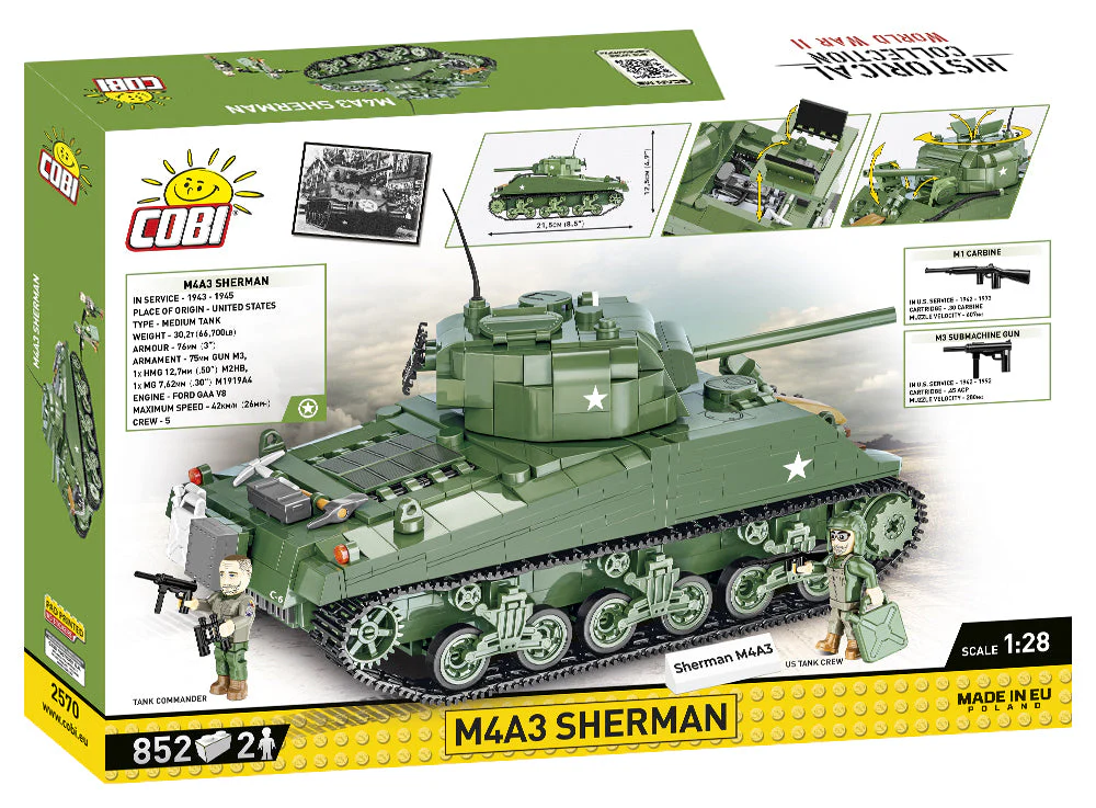 M4A3 Sherman tank brick model - COBI 2570 - 852 bricks - Image 3