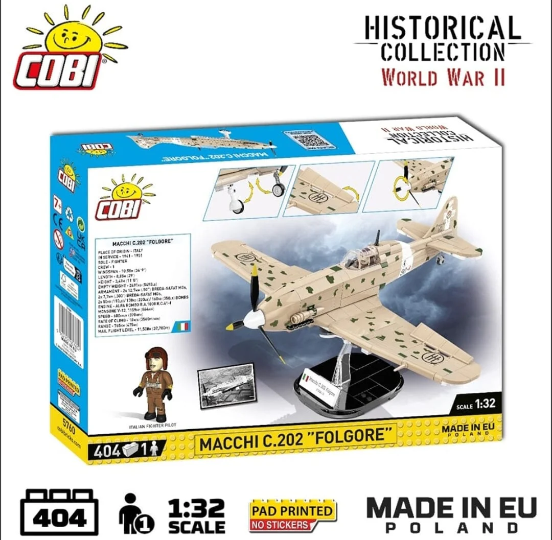 Macchi C. 202 Folgore brick plane model - COBI 5760 - 405 bricks - Image 2