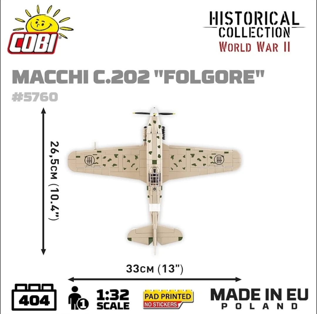 Macchi C. 202 Folgore brick plane model - COBI 5760 - 405 bricks - Image 5