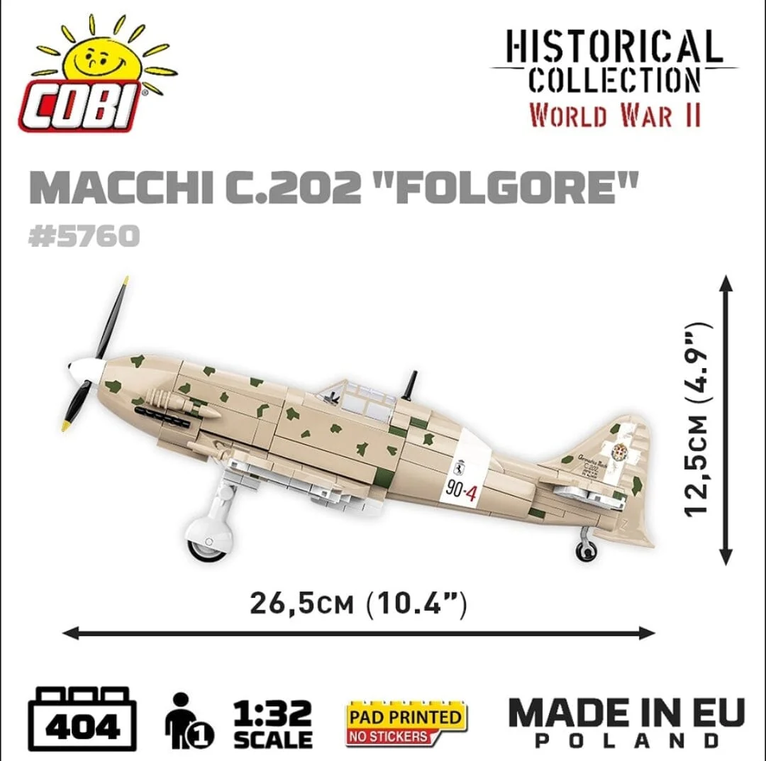 Macchi C. 202 Folgore brick plane model - COBI 5760 - 405 bricks - Image 6