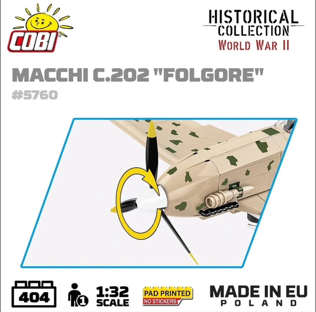 Macchi C. 202 Folgore brick plane model - COBI 5760 - 405 bricks - Image 8