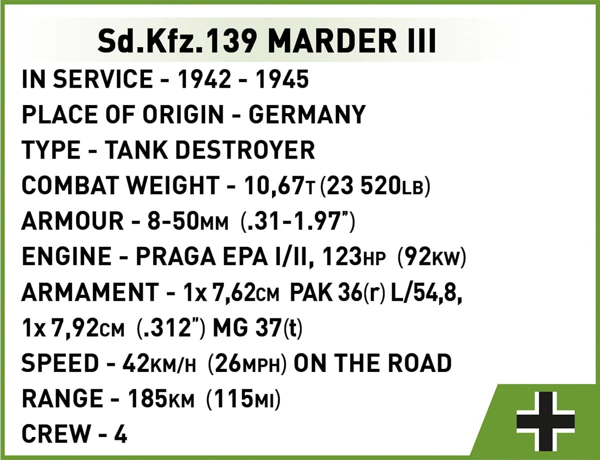 Marder III (Sd.Kfz.139) brick model tank - COBI 3131 - 486 bricks - Image 11