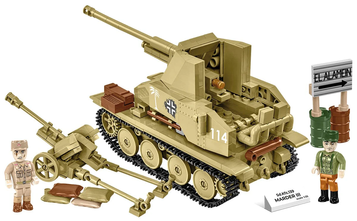 Marder III (Sd.Kfz.139) brick model tank - COBI 3131 - 486 bricks - Image 2