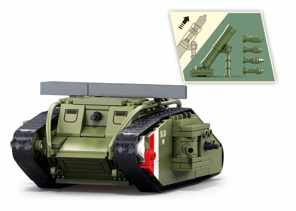Mark V brick tank model - Sluban M38-B1296 - 516 bricks - Image 2