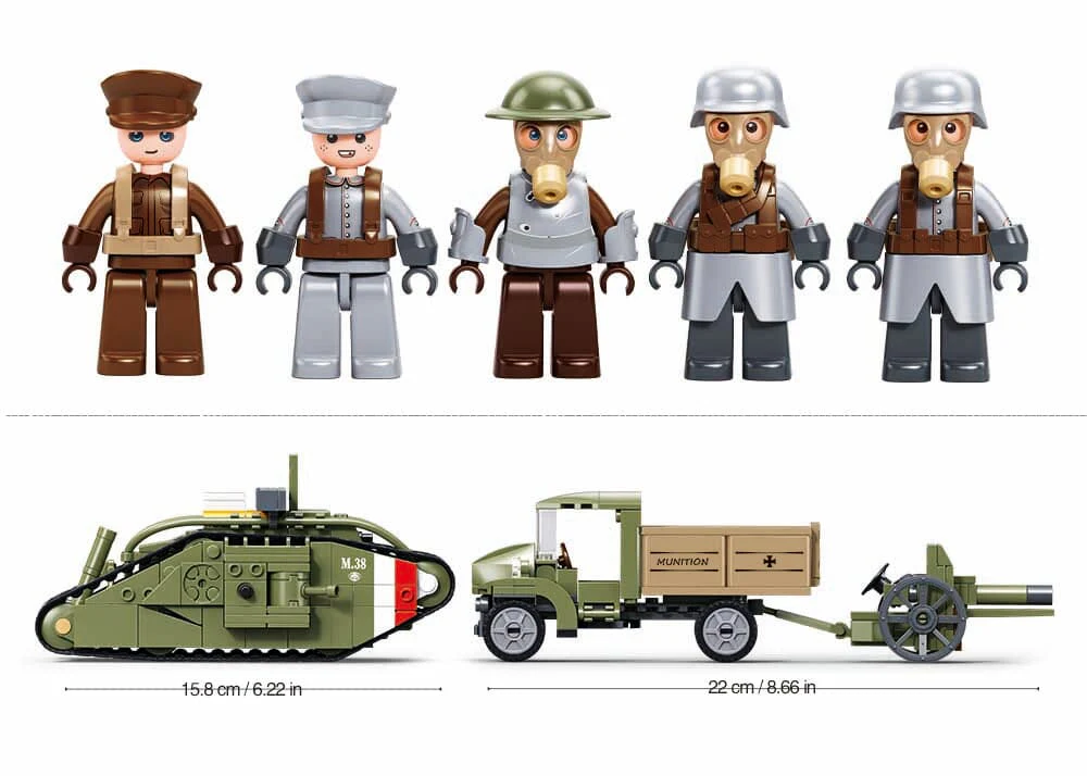 Mark V brick tank model - Sluban M38-B1296 - 516 bricks - Image 5