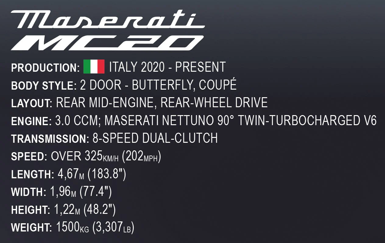 Maserati MC20 brick model car - COBI 24335 - 2269 bricks - Image 10