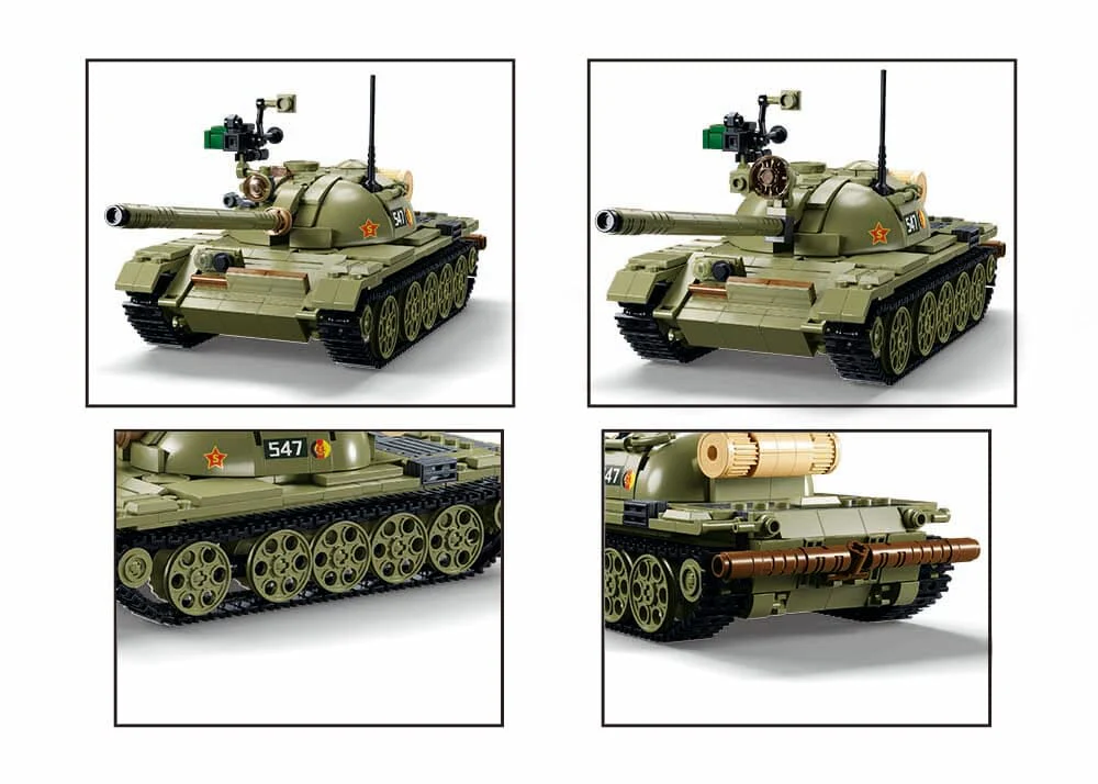 T-54S (3 into 1) brick tank model - Sluban M38-B1135 - 604 bricks - Image 3