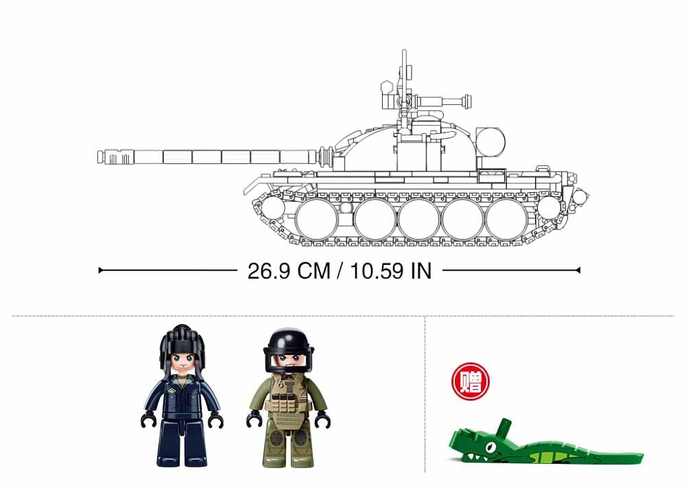 T-54S (3 into 1) brick tank model - Sluban M38-B1135 - 604 bricks - Image 4