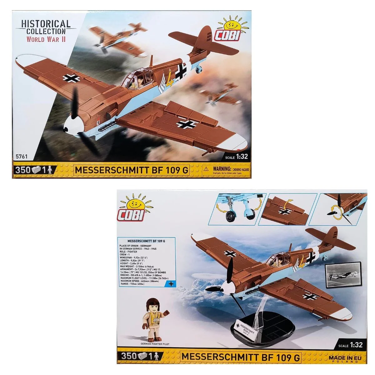 Messerschmitt BF 109 G brick model plane - COBI 5761 - 350 bricks
