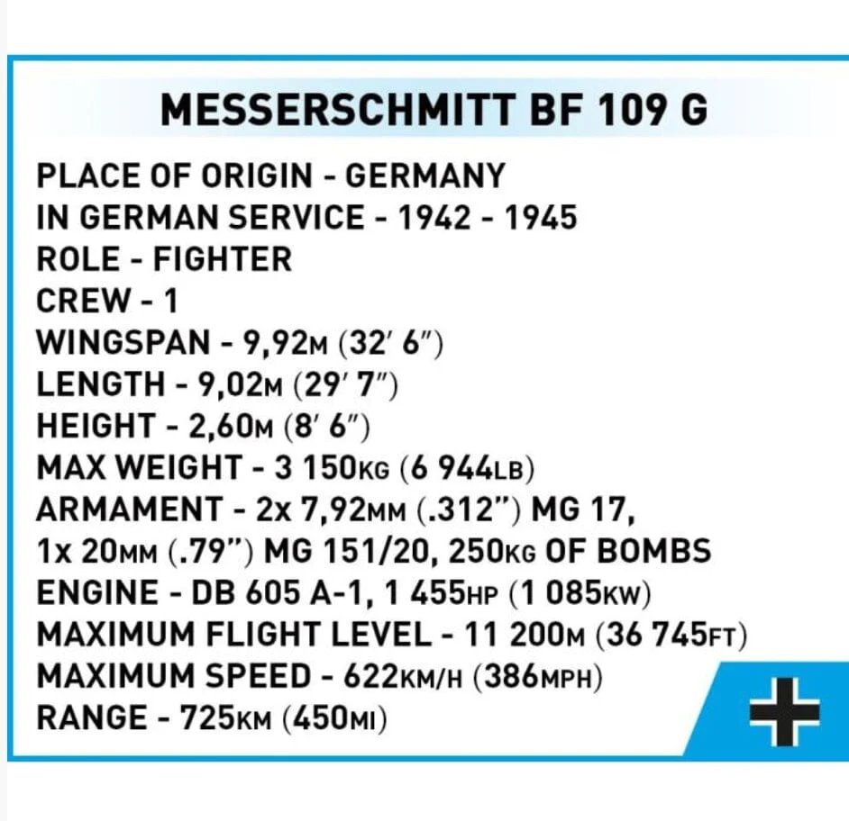 Messerschmitt BF 109 G brick model plane - COBI 5761 - 350 bricks - Image 11