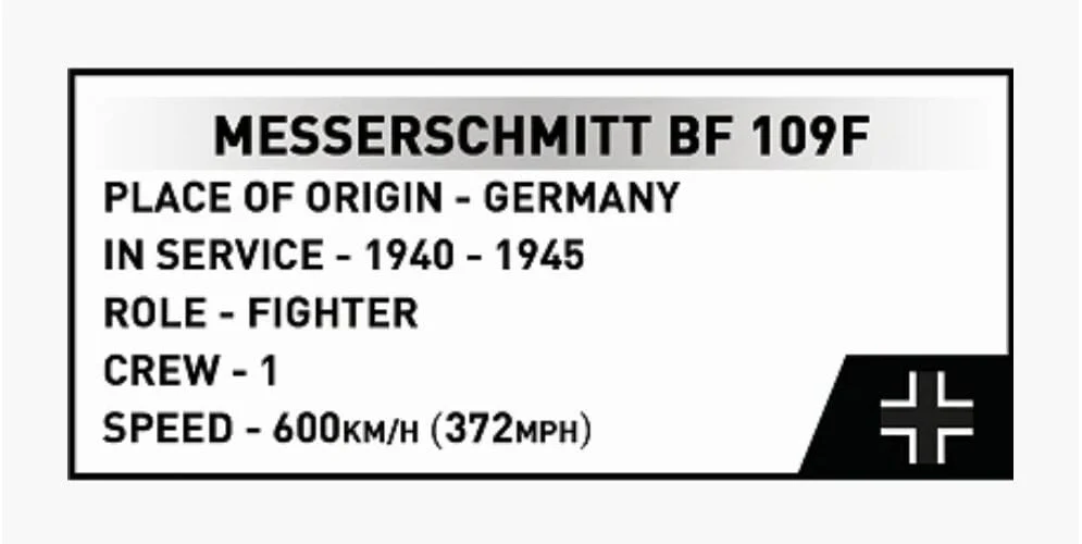 Messerschmitt BF-109F brick plane model - COBI 5873 - 123 bricks - Image 4