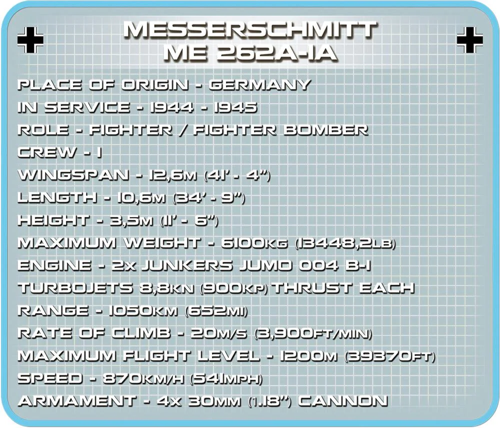Messerschmit ME 262A 1A brick plane model - COBI 5721 - 390 bricks - Image 11