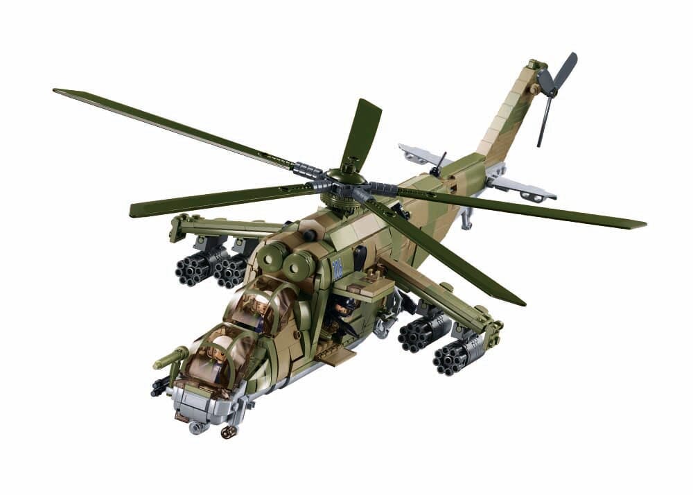 MI-24S brick model helicopter - Sluban M38-B1137 - 893 bricks