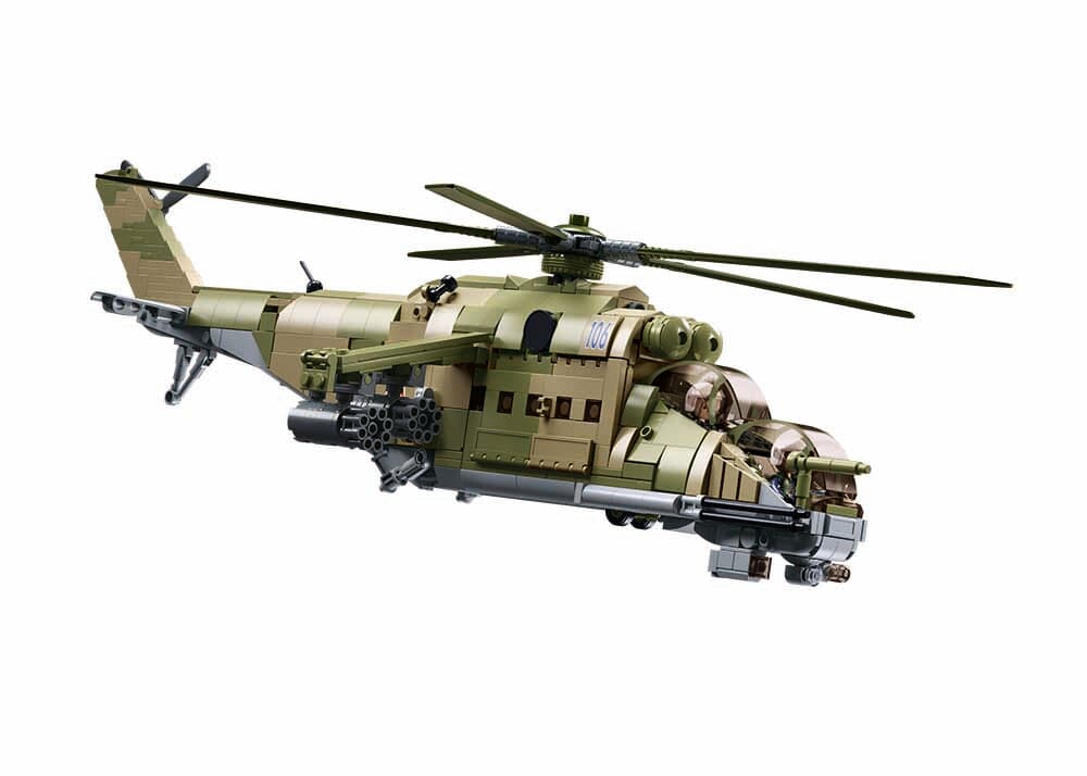 MI-24S brick model helicopter - Sluban M38-B1137 - 893 bricks - Image 2