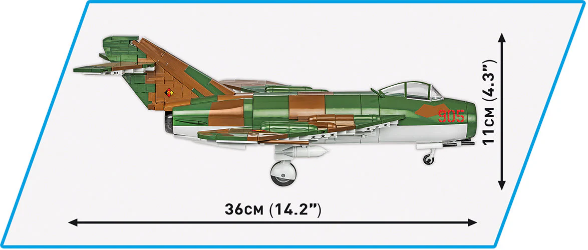 LIM 5 MIG-17F East German Cold War brick plane model - COBI 5825 - 575 bricks - Image 7