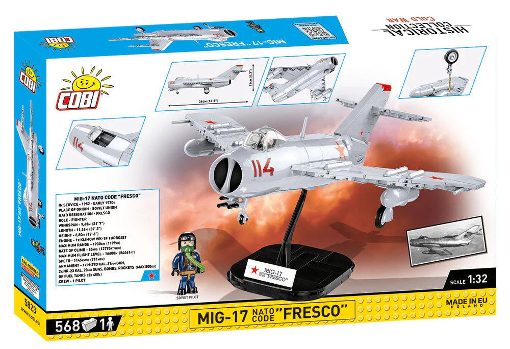 MIG-17 "Fresco" brick plane model - COBI 5823 - 568 bricks - Image 2