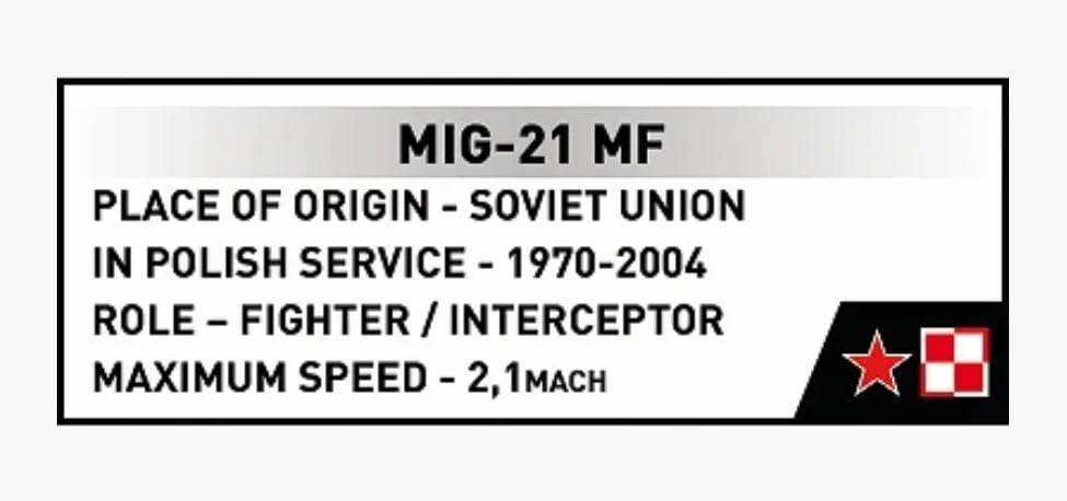 MIG-21 MF brick plane model - COBI 5918 - 381 bricks - Image 6