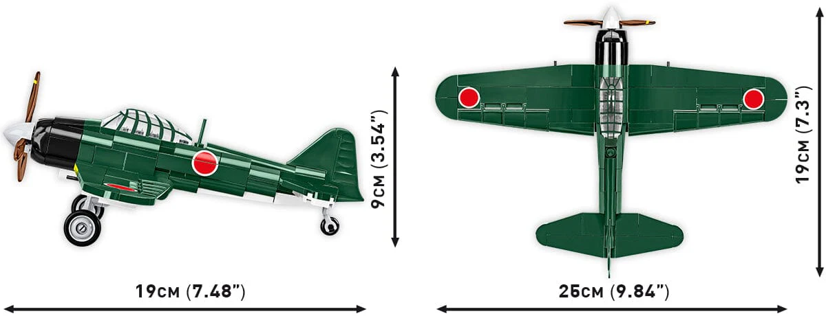 Mitsubishi A6M2 Zero brick plane model - COBI 5861 - 170 bricks - Image 4