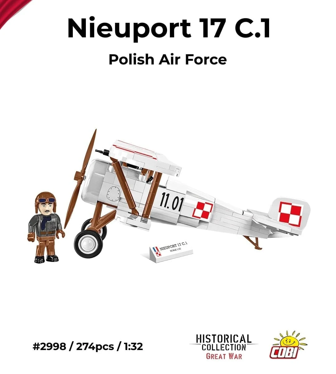 Neuport 17 C.1 brick plane model - COBI 2998 - 274 bricks - Image 5