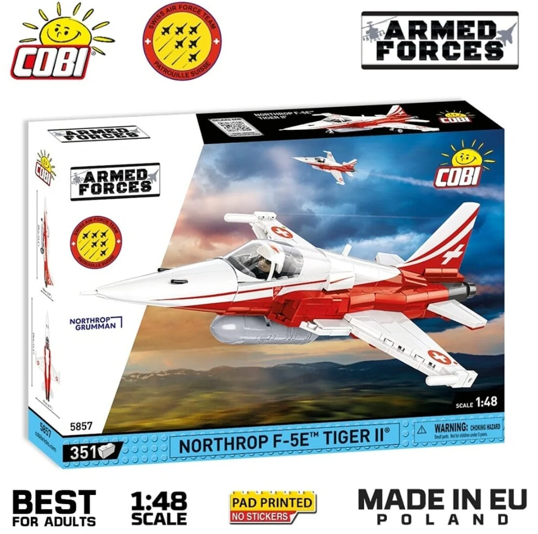 Northrop F-5E Tiger II brick plane model - COBI 5857 - 351 bricks