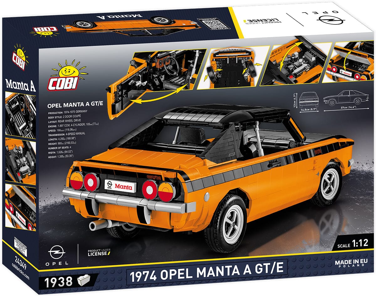 Opel Manta A GT/E 1974 brick model car - COBI 24349 - 1938 bricks - Image 3