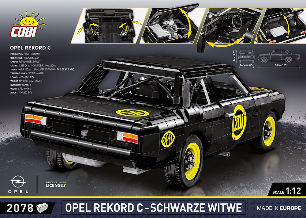 Opel Record C-Schwar brick car model - COBI 24333 - 2078 bricks - Image 4