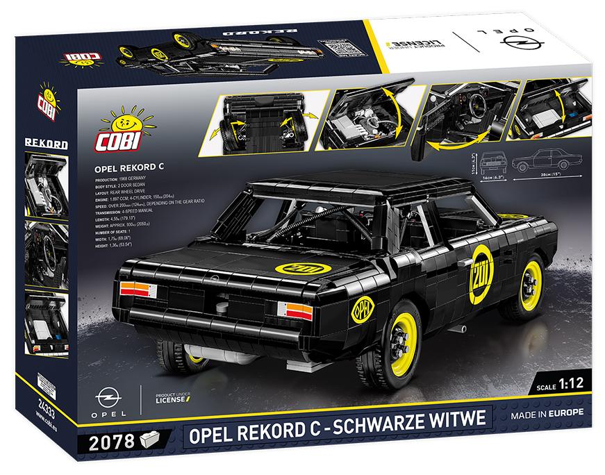 Opel Record C-Schwar brick car model - COBI 24333 - 2078 bricks - Image 5